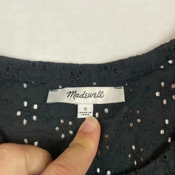 Madewell Ruffle Sleeve Bib top - Picture 2 of 7